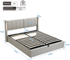Polsterbett 160×200 cm aus Kunstleder mit LED-Beleuchtung und USB-Anschluss, grau Bild 4