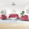 vidaXL 4-tlg. Sofagarnitur mit Kissen Weinrot Samt 3278365 Bild 3