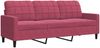 vidaXL 4-tlg. Sofagarnitur mit Kissen Weinrot Samt 3278365 Bild 4