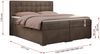 Boxspringbett, Doppelbett, Polsterbett mit Kopfstütze - CARMEN - 140x200cm - Braun Velours - H4 Bild 5