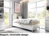 MEBLINI Kinderbett mit Bettkasten MAYA 1 80x200 Links - H3/Beige Samt Gepolstert Einzelbett mit Matratze - Polsterbett mit Stauraum - Bett mit Kopfteil – Stauraumbett Bild 2