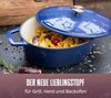 Grillfürst Dutch Oven Sternentöpfchen / Gusseisen Bräter - emailliert - M - blau Bild 4