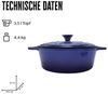 Grillfürst Dutch Oven Sternentöpfchen / Gusseisen Bräter - emailliert - M - blau Bild 2