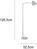 Kleine LED Stehleuchte mit Schwenkarm aus Metall Hellgrau, Höhe 126,5cm Bild 4