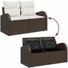 vidaXL Gartensofa-set mit Speicher 5 pcs Braun und Creme Poly-Rattan 3354577 Bild 4