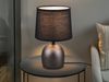 LED Tischleuchte Keramikfuß Silber & Stoffschirm Schwarz, Höhe 26cm Bild 5