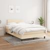 vidaXL Boxspringbett mit Matratze, Stoff, Creme, 120x190 cm, H2 Bild 3