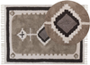 Teppich Baumwolle beige 140x200 cm geometrisches Muster Fransen Kurzflor GEYVE Bild 1