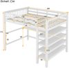 Merax 140 x 200 Kinderhochbett mit Ablagefächern und Unterbettschreibtisch, Weiß Bild 4