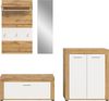 OTTO home Garderoben-Set AOSTA, Breite 200cm, 4-teilige Garderobenkombination, (Set, 4-St, bestehend aus: Sitzbank, Paneel, Spiegel & Kommode), Flurkombination, Kombination, Garderobe, Dielen-Set, Garderobenmöbel Bild 3