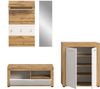 OTTO home Garderoben-Set AOSTA, Breite 200cm, 4-teilige Garderobenkombination, (Set, 4-St, bestehend aus: Sitzbank, Paneel, Spiegel & Kommode), Flurkombination, Kombination, Garderobe, Dielen-Set, Garderobenmöbel Bild 4