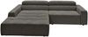 KAWOLA Sofa RENO Ecksofa Feincord anthrazit Longchair links 68 x 217 x 258 cm Bild 5