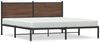 vidaXL Metallbett ohne Matratze Braun Eichen-Optik 183x213 cm 4007770 Bild 2