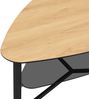 FINEBUY Couchtisch FB111830 Wohnzimmertisch Nierenförmig Eiche Optik Glas Ablage 110 cm (Sofatisch Nierenform 110 cm Eiche Optik Retro), Wohnzimmertisch mit Glasablage, Metallgestell Bild 5