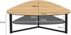 FINEBUY Couchtisch FB111830 Wohnzimmertisch Nierenförmig Eiche Optik Glas Ablage 110 cm (Sofatisch Nierenform 110 cm Eiche Optik Retro), Wohnzimmertisch mit Glasablage, Metallgestell Bild 3
