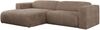 Ecksofa PASADENA, freistehendes Ecksofa, breite Armlehnen, Federsitz - links - Braun Cord Bild 4