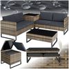 tectake Loungeset Rattan Sitzgruppe inkl. großer Aufbewahrungsbox, für 4 Personen, (Gartenlounge-set Ostuni, 4-tlg, geeignet für Outdoor in Natur), widerstandsfähig und UV-beständig, Dicke der Polster 9 cm Bild 4