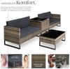 tectake Loungeset Rattan Sitzgruppe inkl. großer Aufbewahrungsbox, für 4 Personen, (Gartenlounge-set Ostuni, 4-tlg, geeignet für Outdoor in Natur), widerstandsfähig und UV-beständig, Dicke der Polster 9 cm Bild 2