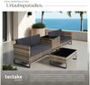 tectake Loungeset Rattan Sitzgruppe inkl. großer Aufbewahrungsbox, für 4 Personen, (Gartenlounge-set Ostuni, 4-tlg, geeignet für Outdoor in Natur), widerstandsfähig und UV-beständig, Dicke der Polster 9 cm Bild 3