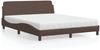 vidaXL Bett mit Matratze "Dover" Braun 160x200 cm Kunstleder 3208439 Bild 1
