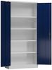 Aktenschrank Metallschrank 2 Türen 4 Fachböden 194,5 x 92 x 42 cm grau/enzianblau Bild 2