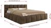 Doppelbett mit Gasdruckfeder, Polsterbett NIRA CLASSIC Holzlattenrost Bett mit Stauraum, gepolstertes Kopfteil Bettkasten Pocket Matratze - 140 x 200 cm - Braun Velvet - VIRE LUX Bild 4
