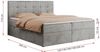 Boxspringbett, Doppelbett Matratze und Topper, Polsterbett - CENTOS - 120x200cm - Grau Velours - H4 Bild 5
