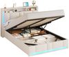 MSMASK Polsterbett mit Steckdosen & LED Beleuchtung, Stauraum und Kopfteil, 150×215 cm, Beige, mit Stauraum & LED Beleuchtung Bild 5