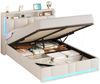 MSMASK Polsterbett mit Steckdosen & LED Beleuchtung, Stauraum und Kopfteil, 150×215 cm, Beige, mit Stauraum & LED Beleuchtung Bild 4