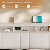 MSMASK Polsterbett mit Steckdosen & LED Beleuchtung, Stauraum und Kopfteil, 150×215 cm, Beige, mit Stauraum & LED Beleuchtung Bild 3