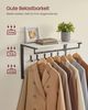 VASAGLE Wandgarderobe, mit Ablage, Wandregal mit 10 abnehmbaren Haken, Hängeregal, Wandmontage, 2 Garderobenleisten, Kleiderstange, für Flur, Schlafzimmer, Badezimmer, vintageweiß-schwarz LCRDE101W03 Bild 5