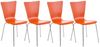 4er Set Besucherstuhl Aaron, Orange Bild 2