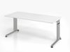Schreibtisch C-Fuß 180x80 cm Weiß/Silber Bild 2