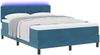 vidaXL LED Boxspringbett mit Matratze Dunkelblau 140 x 190 cm Samt 3342654 Bild 3