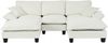 Ecksofa aus Chenille 264x155x90 cm mit Ottomanen-Modul, beige Bild 2