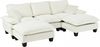 Ecksofa aus Chenille 264x155x90 cm mit Ottomanen-Modul, beige Bild 5