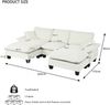 Ecksofa aus Chenille 264x155x90 cm mit Ottomanen-Modul, beige Bild 4