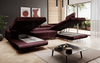 Designer Sofa Lago mit Schlaf - und Klappfunktion Bordeaux Samt Links Bild 2