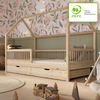 Crazy Pine 'Crazy Polly+' Hausbett mit Rausfallschutz, Holz natur, 80x160 cm, mit Schublade Bild 3