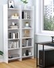 Bücherregal, Regal, Standregal, Büroregal, mit 6 Fächern, offen, für Wohnzimmer, Arbeitszimmer, Büro, als Raumteiler, 24 x 48 x 170 cm, Weiß Bild 4