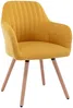 Vente-unique - ELEANA Stuhl Stoff Gelb - B 58 cm x H 85 cm x L 56 cm Bild 2