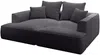 Vente-unique - PINETA Sofa Samt Schwarz - B 180 cm x H 67 cm x L 230 cm Bild 3