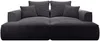 Vente-unique - PINETA Sofa Samt Schwarz - B 180 cm x H 67 cm x L 230 cm Bild 2