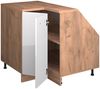 Eck-Küchenschrank für Dachschrägen R-Line Weiß Hochglanz 75.6 cm mit 1 Tür, Schrankkorpus 60 cm Tiefe Vicco Bild 3
