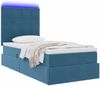 vidaXL LED-Speicherbett mit Matratze Dunkelblau 100 x 200 cm Samt 3372649 Bild 3
