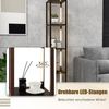 163 cm Stehlampe Regal Modern Standleuchte Ablageregal mit 3-stufig dimmbaren LED-Leuchten Braun Bild 4