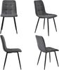 Stuhl 44x46x86 cm, gepolstert, Leinen grau, 4er-Set, ergonomisches Design Bild 5