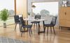 Stuhl 44x46x86 cm, gepolstert, Leinen grau, 4er-Set, ergonomisches Design Bild 2