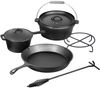 El Fuego Topf-Set El Fuego® Dutch Oven, Eisenguss (Set, 7-tlg), aus Gusseisen, mit spezieller Oberflächenveredelung Bild 2