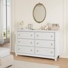 GarveeMore Kommode TV-Schrank mit 6/7 tiefe Schubladen für Schlafzimmer, Wohnzimmer, Flur, im Boho-Modern-Stil, geschwungenes Design, Weiß, 120×40×75 cm Bild 3